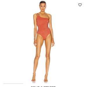 NWT Solid & Striped The Juliana Apricot Lurex Swimsuit